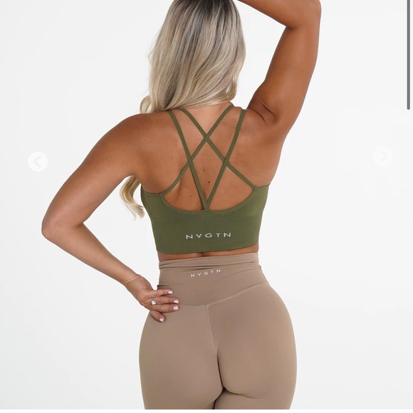 Khaki Flourish Seamless Bra NVGTN - Picture 4 of 4